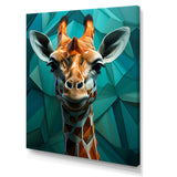 Green Giraffe Cubist Grace - Giraffe Large Canvas Wall Art