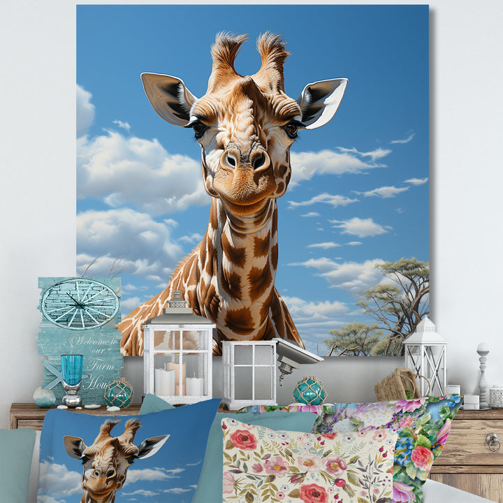Brown Giraffe Dreamy Long Neck - Giraffe Living Room Wall Art