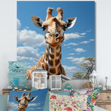 Brown Giraffe Dreamy Long Neck - Giraffe Living Room Wall Art