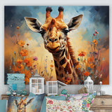 Brown Giraffe Expressionist Grace - Giraffe Canvas Wall Art