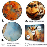 Brown Giraffe Expressionist Grace - Giraffe Canvas Wall Art