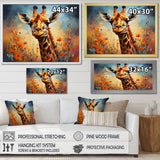 Brown Giraffe Expressionist Grace - Giraffe Canvas Wall Art