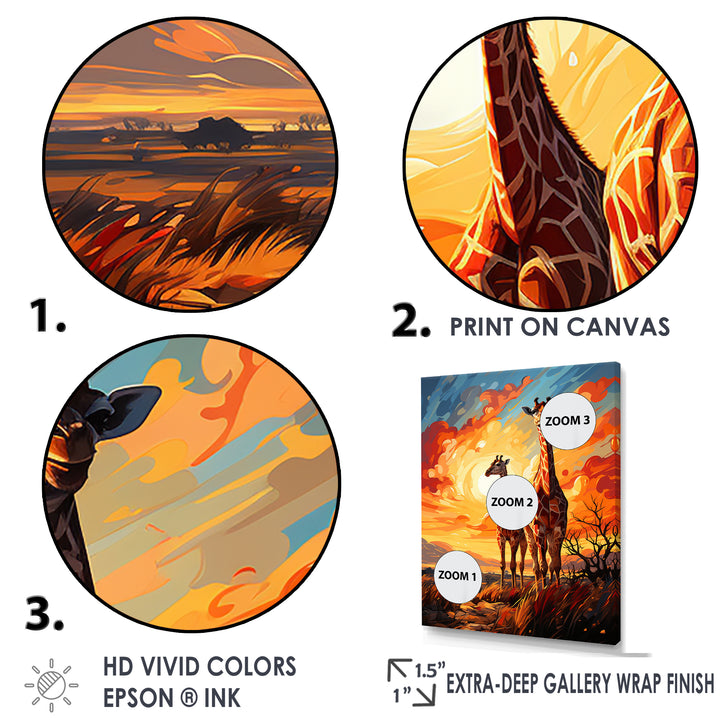 Giraffe African Horizon - Giraffe Wall Art Prints