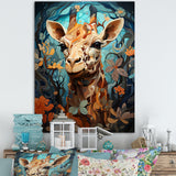 Teal Fantasy Tall Tale - Brown Giraffe Wall Art
