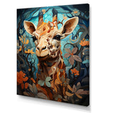 Teal Fantasy Tall Tale - Brown Giraffe Wall Art
