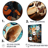 Teal Fantasy Tall Tale - Brown Giraffe Wall Art