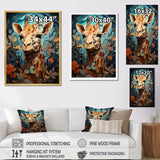 Teal Fantasy Tall Tale - Brown Giraffe Wall Art