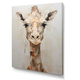 Minimalism Beige Giraffe Selfie - Giraffe Home Decor Art