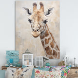 Minimalism Beige Giraffe Portrait - Giraffe Bedroom Wall Art