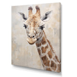 Minimalism Beige Giraffe Portrait - Giraffe Bedroom Wall Art