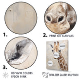 Minimalism Beige Giraffe Portrait - Giraffe Bedroom Wall Art