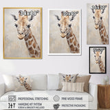 Minimalism Beige Giraffe Portrait - Giraffe Bedroom Wall Art