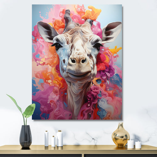Multicolor Giraffe Pastel Giants - Giraffe Wall Art Prints