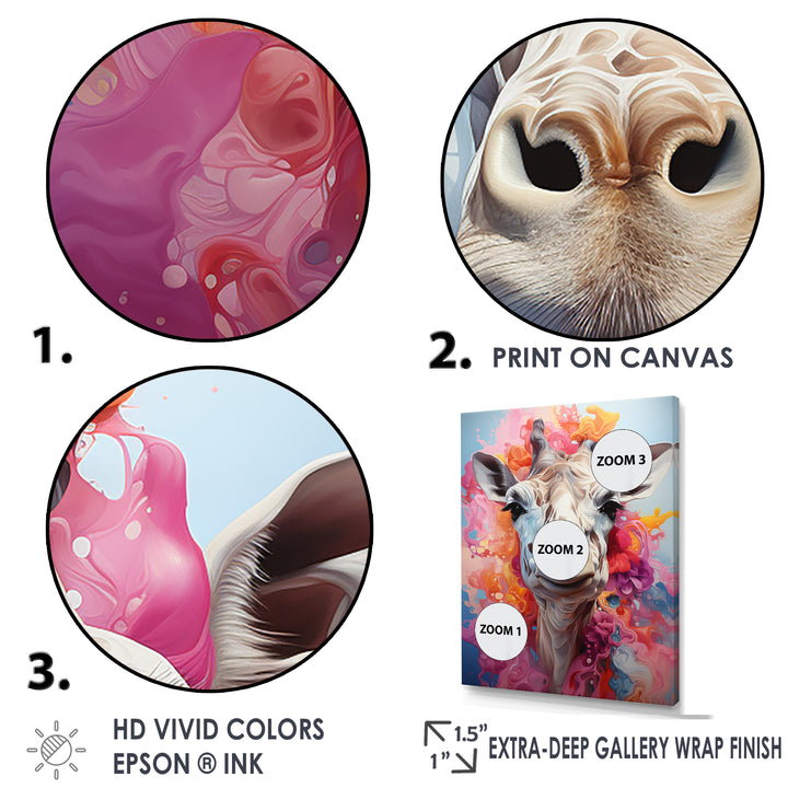 Multicolor Giraffe Pastel Giants - Giraffe Wall Art Prints