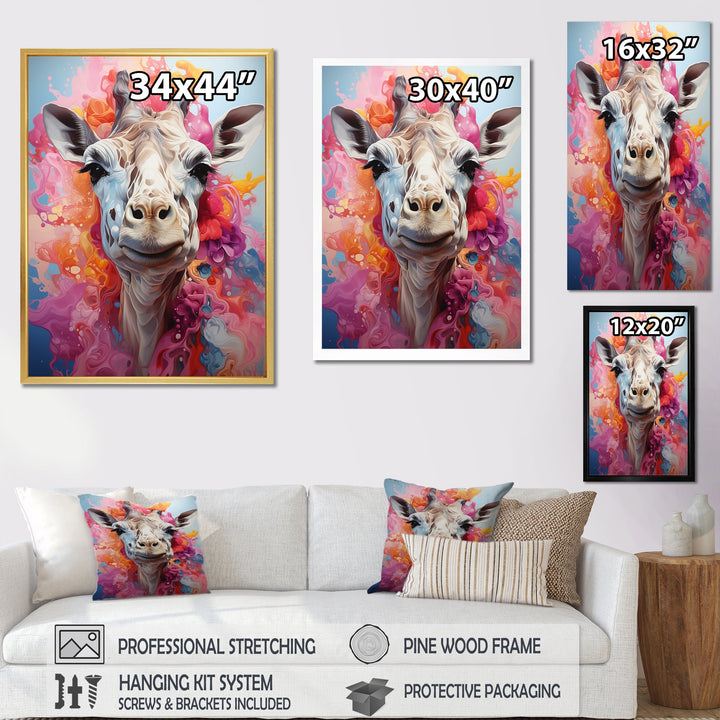 Multicolor Giraffe Pastel Giants - Giraffe Wall Art Prints