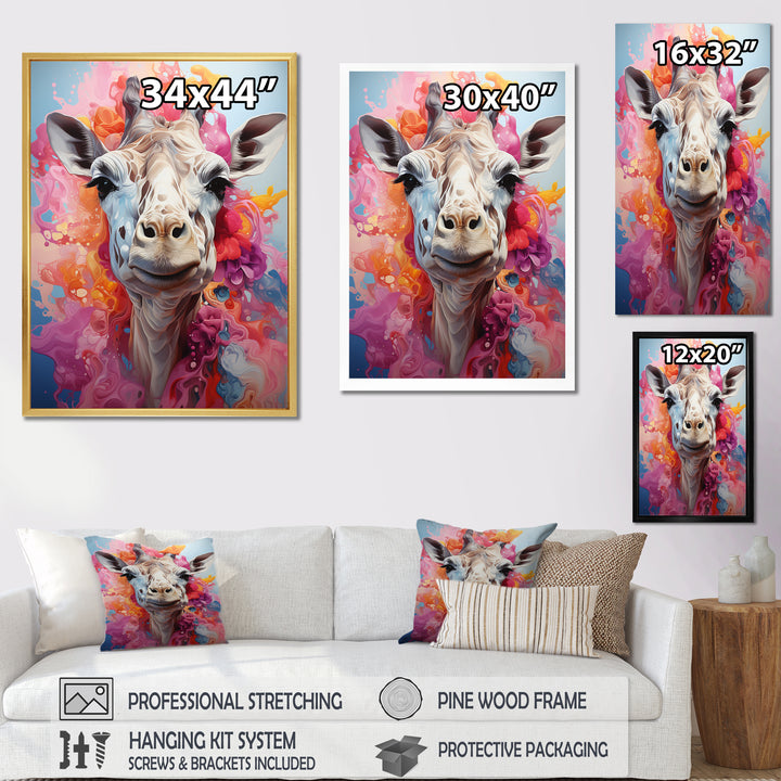 Multicolor Giraffe Pastel Giants - Giraffe Wall Art Prints