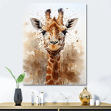 Giraffe In Sandy Brown - Giraffe Living Room Wall Art