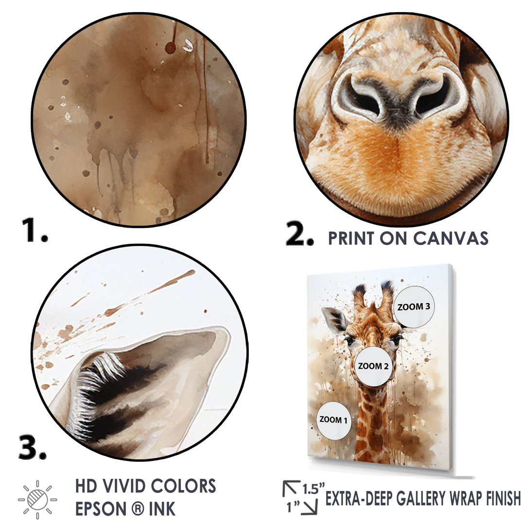Giraffe In Sandy Brown - Giraffe Living Room Wall Art