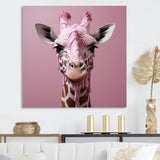 Pink Giraffe Romantic Stance - Giraffe Bedroom Wall Art