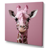 Pink Giraffe Romantic Stance - Giraffe Bedroom Wall Art
