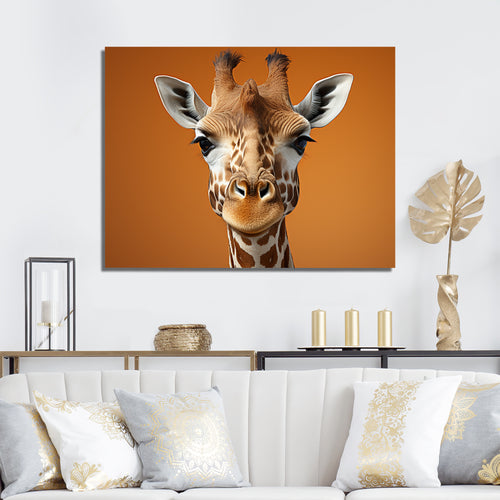 Brown Giraffe Savannah Sentinel - Giraffe Canvas Wall Art