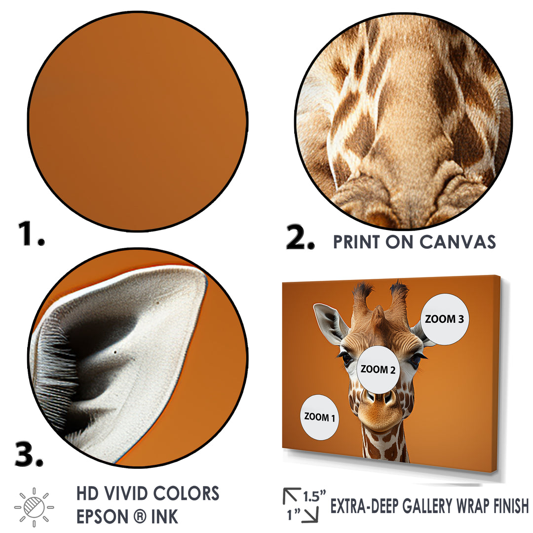 Brown Giraffe Savannah Sentinel - Giraffe Canvas Wall Art