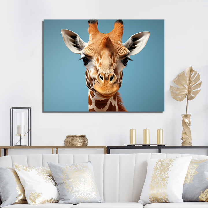 Blue Giraffe Savannah Sentinel - Giraffe Wall Decor