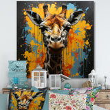 Yellow Giraffe Street Art - Giraffe Wall Decor