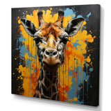 Yellow Giraffe Street Art - Giraffe Wall Decor