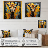 Yellow Giraffe Street Art - Giraffe Wall Decor
