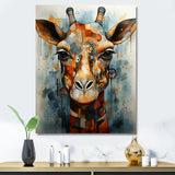 Modern Giraffe Brown Portrait - Brown Giraffe Wall Art