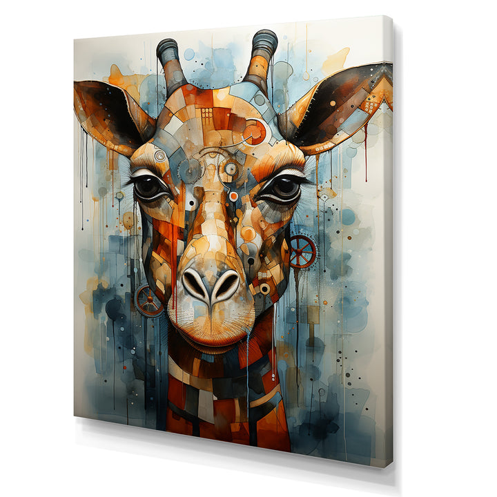 Modern Giraffe Brown Portrait - Brown Giraffe Wall Art