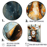 Modern Giraffe Brown Portrait - Brown Giraffe Wall Art