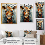 Modern Giraffe Brown Portrait - Brown Giraffe Wall Art
