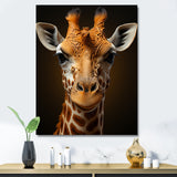 Modern Brown Giraffe Symbolism - Giraffe Framed Canvas Art