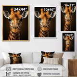 Modern Brown Giraffe Symbolism - Giraffe Framed Canvas Art