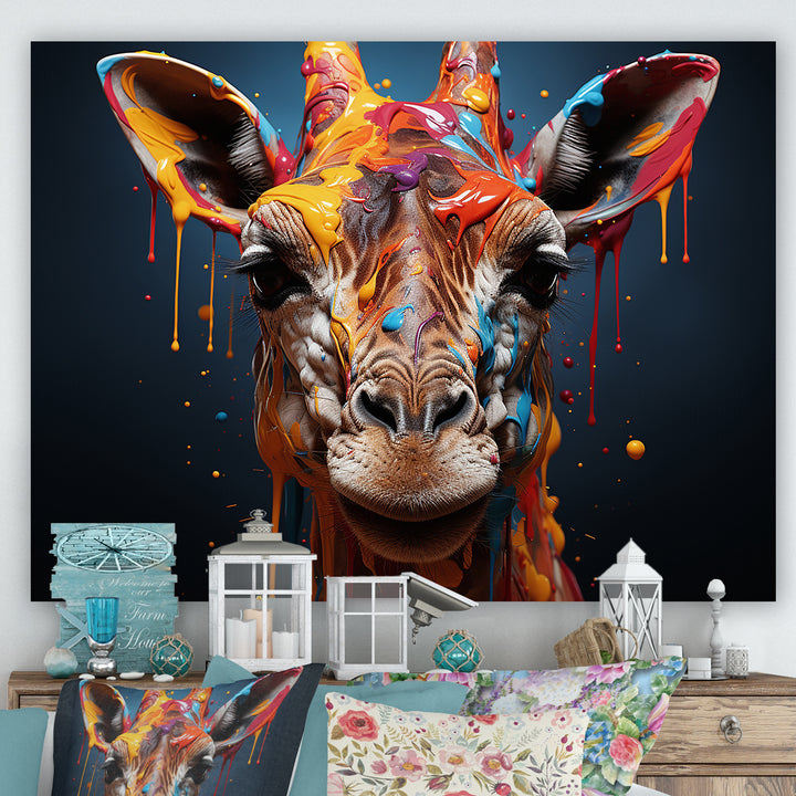 Multicolor Giraffe Urban Graze - Giraffe Home Decor Art