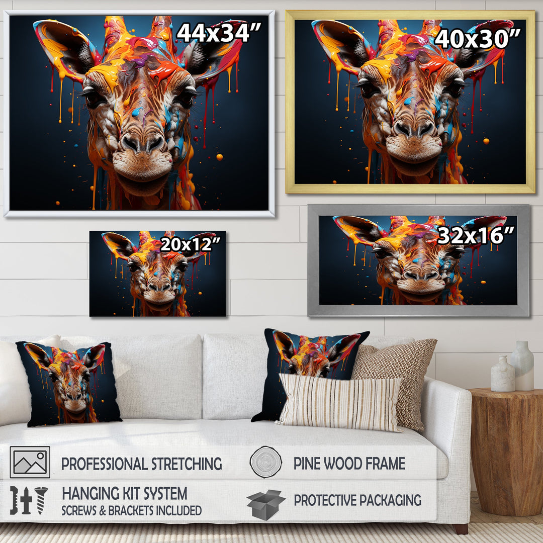 Multicolor Giraffe Urban Graze - Giraffe Home Decor Art