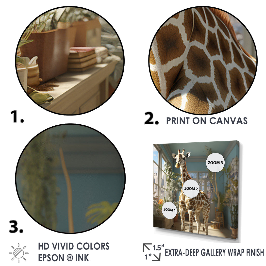 Cute Giraffe Farmhouse Harmony - Giraffe Living Room Wall Art