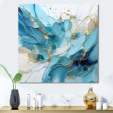 Blue And White Glacier Charm - Abstract Canvas Wall Art