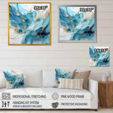 Blue And White Glacier Charm - Abstract Canvas Wall Art