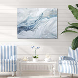 Grey And Blue Glacier Charm Liquid Art - Landscapes Canvas Wall Art