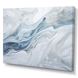 Grey And Blue Glacier Charm Liquid Art - Landscapes Canvas Wall Art