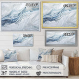 Grey And Blue Glacier Charm Liquid Art - Landscapes Canvas Wall Art