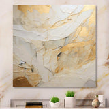 Beige And Gold Glacier Stone Simplicity II - Abstract Canvas Wall Art