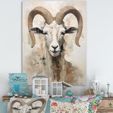 Soft Color Goat Portrait - Goat Bedroom Wall Art