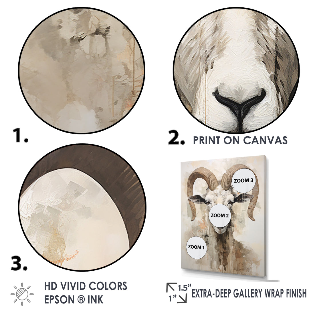 Soft Color Goat Portrait - Goat Bedroom Wall Art
