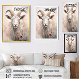 Cute Floral Beige Goat - Goat Canvas Wall Art