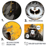 Black And Yellow Gorilla Graffiti - Animals Canvas Wall Art