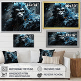 Blue Gorilla Graffiti - Gorilla Large Canvas Wall Art